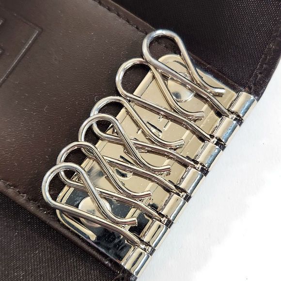 Fendi Zucca 6 Key Case Zucca Key Key Chain Canvas Leather Brown - Picture 5 of 8